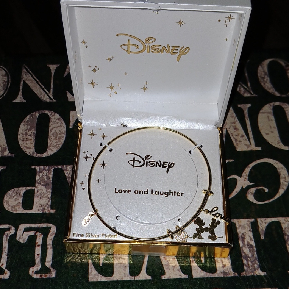 Disney Gold Bracelet with Mickey Charm